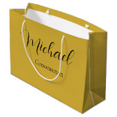Large Elegant Wedding Gift Bag with Custom Text Groot Cadeauzakje (Achterkant Gekanteld)