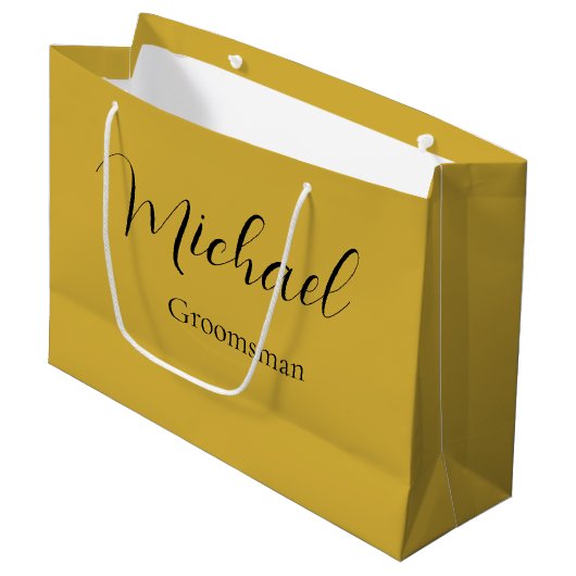 Large Elegant Wedding Gift Bag with Custom Text Groot Cadeauzakje (Voorkant Gekanteld)