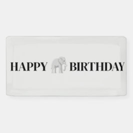 Large Elephant Happy Birthday Banner