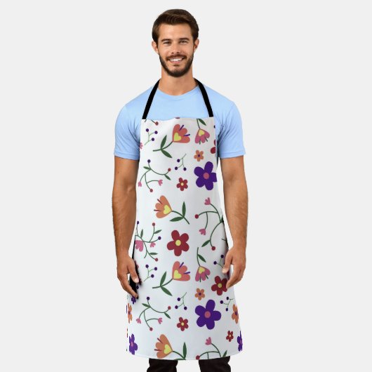 Large Floral Apron Schort (Gedragen)