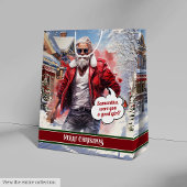 Large Gift Bag Funny Santa Personalized Accent Medium Cadeauzakje