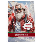 Large Gift Bag Funny Santa Personalized Accent Medium Cadeauzakje (Voorkant)