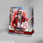 Large Gift Bag Handsome Santa Claus Keepsake Medium Cadeauzakje