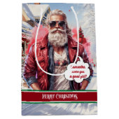 Large Gift Bag Handsome Santa Claus Keepsake Medium Cadeauzakje (Voorkant)