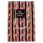 Large Gift Bag Rose Gold Glitter 16th Birthday  Medium Cadeauzakje (Achterkant)