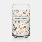 Large Glass Chips Retro Terrazzo Pattern Can Glass Blikvorm Glas (Voorkant)