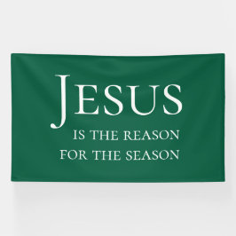 Large Green Custom Jesus Reason For Christmas Sign Spandoek