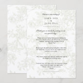 Large Green Floral Wedding Program Programmakaart (Voorkant / Achterkant)