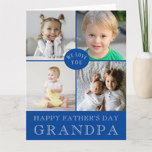 LARGE Happy Vaderdag Grandpa Photo Collage Kaart (Voorkant)