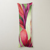 Large Hawaiian Plant Body Pillow Lichaamskussen (Achterkant (Verticaal))