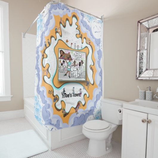 Large Hawaiian | Satirical Humor Douchegordijn (In situ)