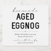 Large Homemade Aged Eggnog Bottle Label Likeurfles Etiket (Enkel label)