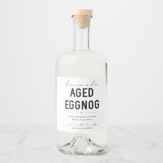 Large Homemade Aged Eggnog Bottle Label Likeurfles Etiket