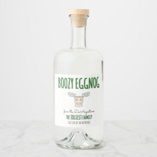 Large Homemade Boozy Eggnog Bottle Label Likeurfles Etiket