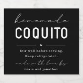 Large Homemade Coquito Bottle Label Likeurfles Etiket (Enkel label)