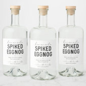Large Homemade Spiked Eggnog Bottle Label Likeurfles Etiket (Flessen)