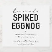 Large Homemade Spiked Eggnog Bottle Label Likeurfles Etiket (Enkel label)