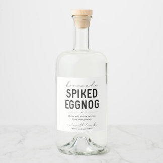 Large Homemade Spiked Eggnog Bottle Label Likeurfles Etiket