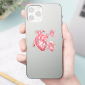 Large Labelled Vintage Anatomical Heart, Red Sticker (Telefoon)