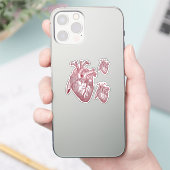 Large Labelled Vintage Anatomical Heart, Red Sticker (Telefoon)