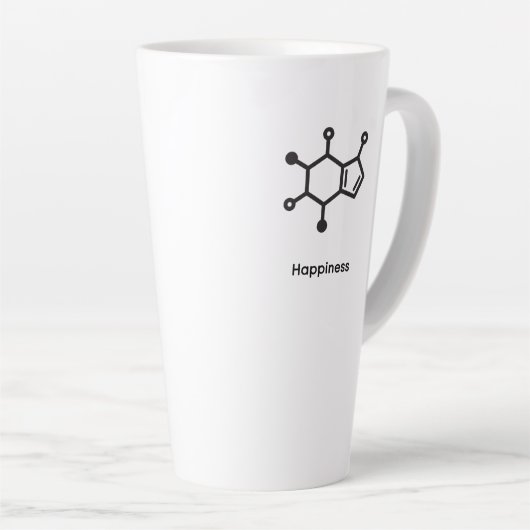 Large Latte Mug - Caffeine = Happiness Latte Mok (Rechterhoek)
