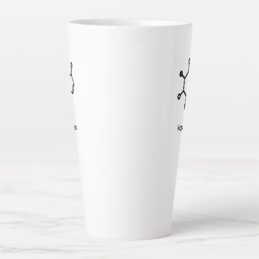 Large Latte Mug - Caffeine = Happiness Latte Mok (Voorkant)