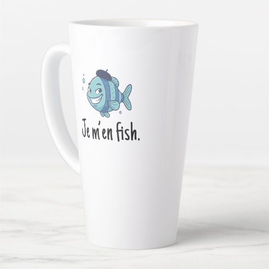 Large Latte Mug - Je m'en fish Mok (Linkerhoek)