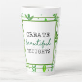 Large Latte Mug | Nature Green Leafy Pattern Print Mok (Voorkant)