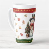 Large Latte Mug with Snowman and Christmas Cookies Latte Mok (Linkerhoek)