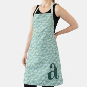 Large Letter Monogram Teal Blue Floral Pattern Schort (Insitu)