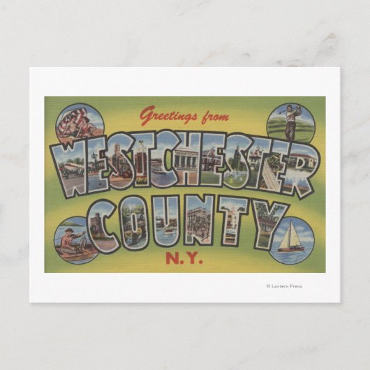 Large Letter Scenes - Westchester County, NY Briefkaart (Voorkant)