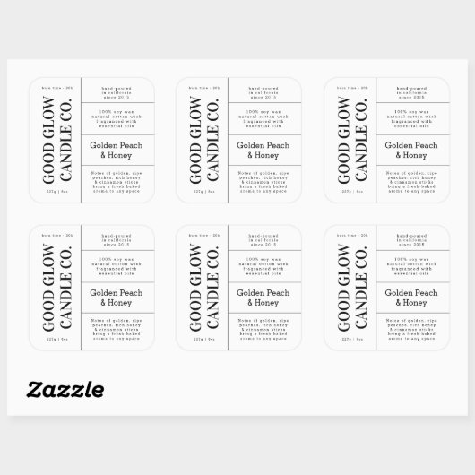 Large Logo Candle Jar Product Label Stickers (Vel)