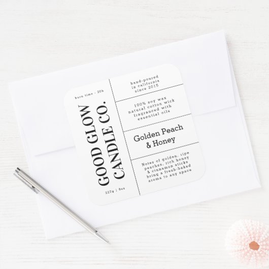 Large Logo Candle Jar Product Label Stickers (Envelop)