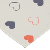 Large - Lovely hearts / orange cream dark Korte Tafelloper (Hoek)