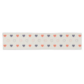 Large - Lovely hearts / orange cream dark Korte Tafelloper (Horizontaal)