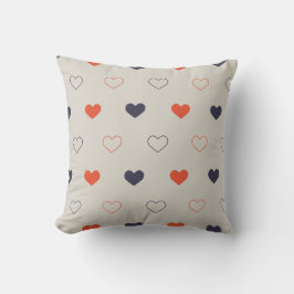 Large - Lovely hearts / orange cream dark Kussen