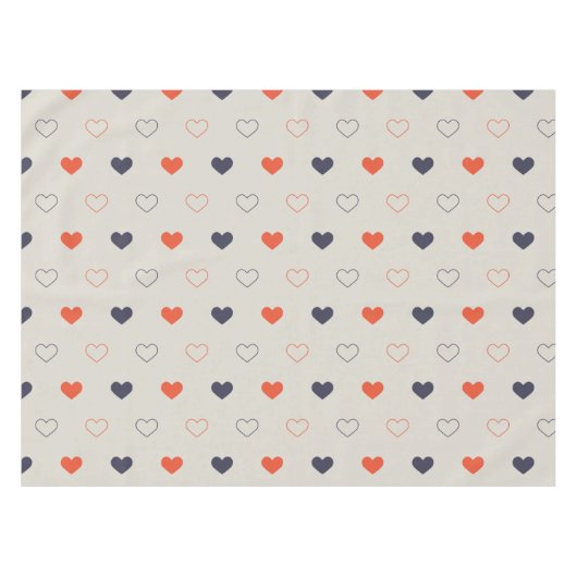 Large - Lovely hearts / orange cream dark Tafelkleed (Voorkant (Horizontaal))