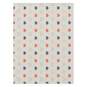 Large - Lovely hearts / orange cream dark Tafelkleed (Voorkant)