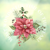 LARGE-meest fantastische tijd, kerst-Pointsettia Raamsticker (Vel 3)