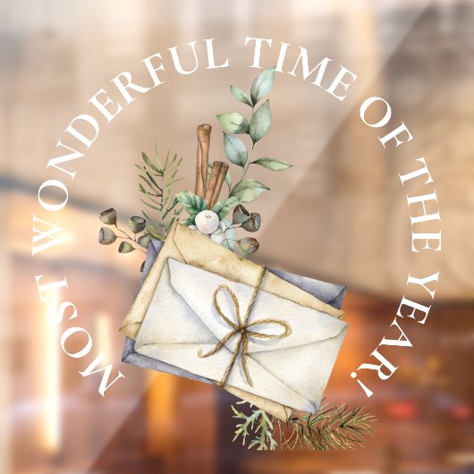 LARGE-meest fantastische tijd, kerstpost Raamsticker (Vel 2)
