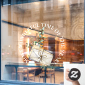 LARGE-meest fantastische tijd, kerstpost Raamsticker (Cafe Raam)