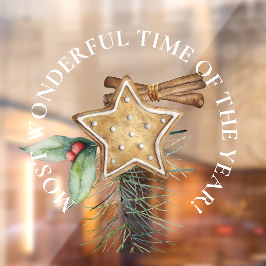 LARGE-meest fantastische tijd, Star-kerstkoekje Raamsticker (Vel 2)