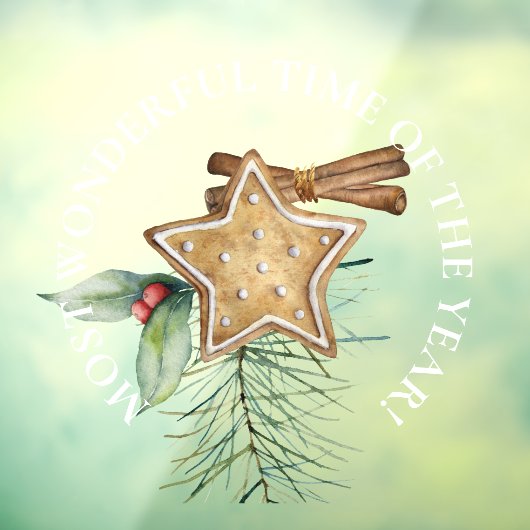 LARGE-meest fantastische tijd, Star-kerstkoekje Raamsticker (Vel 3)