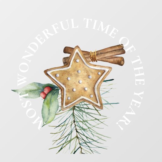 LARGE-meest fantastische tijd, Star-kerstkoekje Raamsticker (Vel)