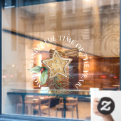 LARGE-meest fantastische tijd, Star-kerstkoekje Raamsticker (Cafe Raam)
