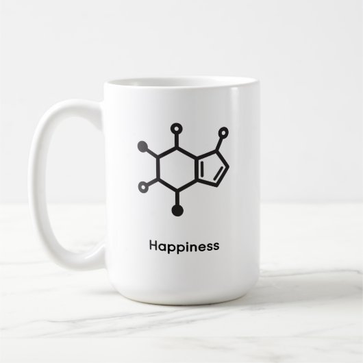 Large Mug - Caffeine = Happiness Koffiemok (Links)