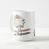 Large Mug - More Espresso. Less Depresso. Koffiemok (Voorkant links)
