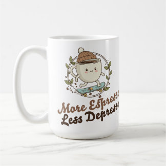 Large Mug - More Espresso. Less Depresso. Koffiemok