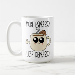 Large Mug - More Espresso. Less Depresso. Koffiemok