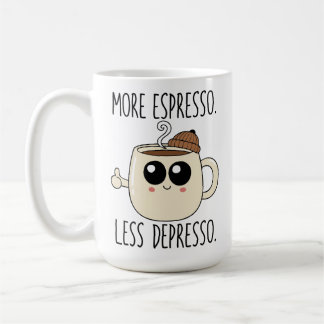 Large Mug - More Espresso. Less Depresso. Koffiemok